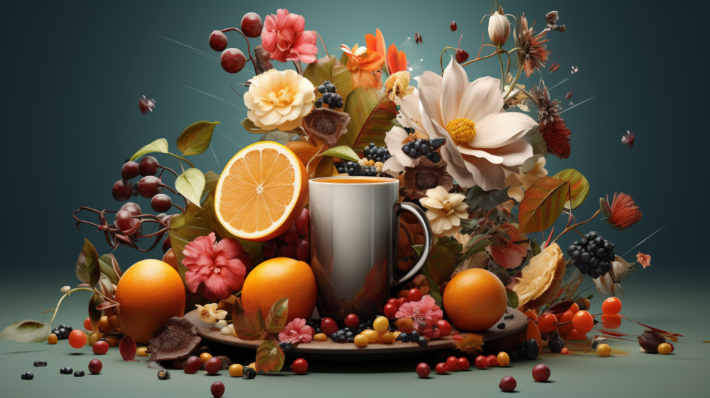 ilustração sobre notas sensoriais do café, sabores e aromas